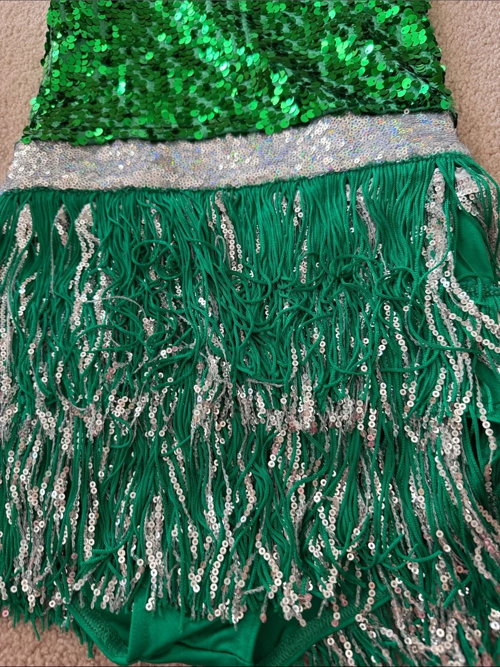 Weissman MC medium child- Sequin Fringe Dance Costume